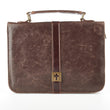 Load image into Gallery viewer, Brown Distressed Faux Leather Bible Cover with Cross Badge
