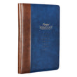 Load image into Gallery viewer, Personalized Portfolio Faithful Servant Legal Size Zippered Portfolio 2 Chronicles 15:7 Blue/Brown