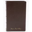 Load image into Gallery viewer, Personalized NKJV Deluxe Thinline Reference Bible Red Letter Comfort Print Genuine Leather Brown
