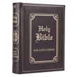 Load image into Gallery viewer, Personalized Bible Custom Text Dark Brown Faux Leather Hardcover King James Version Family Bible