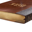 Load image into Gallery viewer, Personalized Custom Text Your Name KJV Brown Portfolio Design Bible Large Print Thinline LuxLeather King James Version