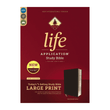 Load image into Gallery viewer, Personalized Custom Text Your Name NIV Life Application Study Bible Third Edition Large Print Black Bonded Leather Red Letter Edition