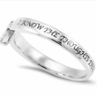 Load image into Gallery viewer, I Know The Thoughts Jeremiah 29:11 Women's Tiny Cross Ring