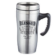 Load image into Gallery viewer, Blessed is the Man Psalm 84:5 Stainless Steel Travel Mug With Handle