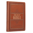 Load image into Gallery viewer, Personalized Custom Text Your Name KJV Thinline Large Print Bible Tan LuxLeather Indexed King James Version