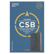 Load image into Gallery viewer, Personalized Custom Text Your Name CSB Super Giant Print Reference Bible Charcoal LeatherTouch Indexed