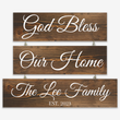 Load image into Gallery viewer, Personalized God Bless Our Home Family Name 3 Tier Wood Decor