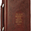 Load image into Gallery viewer, Psalm 16:11 Faux Leather Brown Personalized Bible Cover for Men
