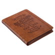 Load image into Gallery viewer, Personalized Journal Custom Text Your Name Be Strong Brown Faux Leather Classic Journal with Zippered Closure - Joshua 1:9