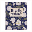 Load image into Gallery viewer, Personalized Custom Text Your Name He Walks with Me Devotional Gift Book Faux Leather
