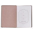 Load image into Gallery viewer, Personalized Journal Trust With All Your Heart Brown Floral Faux Leather Proverbs 3:5