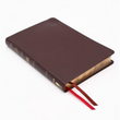 Load image into Gallery viewer, Personalized NASB 1995 Text Thinline Large Print Bible Red Letter Edition Burgundy Bonded Leather