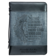 Load image into Gallery viewer, Joshua 1:9 Faux Leather Two-Tone Personalized Bible Cover for Men