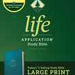 Load image into Gallery viewer, Personalized Tyndale NLT Life Application Large Print Study Bible Third Edition LeatherLike TealBlue
