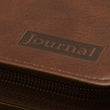Load image into Gallery viewer, Personalized Custom Text Strong and Courageous Zippered Journal LuxLeather Joshua 1:5-7 Brown