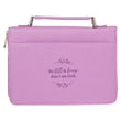 Load image into Gallery viewer, Be Still & Know Psalm 46:10 Purple Laurel Faux Leather Personalized Bible Cover For Women
