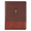 Load image into Gallery viewer, John 3:16 Cross Two-tone Brown Faux Leather Portfolio Folder