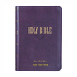 Load image into Gallery viewer, Personalized Custom Text Your Name KJV Holy Bible COMPACT LuxLeather Purple King James Version