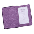 Load image into Gallery viewer, Personalized Custom Text Your Name KJV Holy Bible COMPACT LuxLeather Purple King James Version
