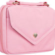 Load image into Gallery viewer, Metal Heart Badge Faux Leather Pink Personalized Bible Cover For Women