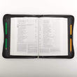 Load image into Gallery viewer, Luke 1:45 Faux Leather Blue Personalized Bible Cover for Women