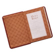 Load image into Gallery viewer, Personalized Custom Text Your Name KJV Holy Bible COMPACT LuxLeather Brown King James Version