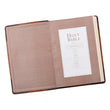 Load image into Gallery viewer, Personalized Custom Text Your Name KJV Brown Portfolio Design Bible Large Print Thinline LuxLeather King James Version