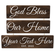 Load image into Gallery viewer, Personalized Wood Sign 3 Tier Custom God Bless Our Home