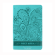 Load image into Gallery viewer, Personalized Custom Text Your Name NIV Bible for Teen Girls Italian Duo-Tone Caribbean Blue