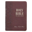 Load image into Gallery viewer, Personalized KJV Brown Faux Leather Small COMPACT Bible w/Ribbon Red Letter