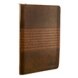 Load image into Gallery viewer, Personalized Custom Text Strong and Courageous Zippered Journal LuxLeather Joshua 1:5-7 Brown