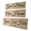 Load image into Gallery viewer, Personalized Wood Sign 3 Tier Custom God Bless Our Home