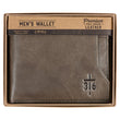 Load image into Gallery viewer, John 3:16 Cross Taupe Full Grain Leather Wallet