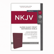 Load image into Gallery viewer, Personalized Custom Text Your Name NKJV Super Giant Print Reference Bible Easy to Read Comfort Print Burgundy Leatherflex