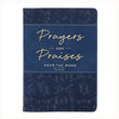Load image into Gallery viewer, Personalized Custom Text Your Name Prayers and Praises From the Word Gift Book Navy Blue Faux Leather