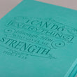 Load image into Gallery viewer, Personalized Custom Text I Can Do Everything Zippered Journal LuxLeather Philippians 4:13 Turquoise