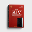 Load image into Gallery viewer, Personalized KJV Large Print Personal Size Reference Bible Charcoal Leathertouch Red Letter
