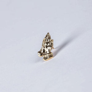 Gold Prayer Hands Lapel Pin
