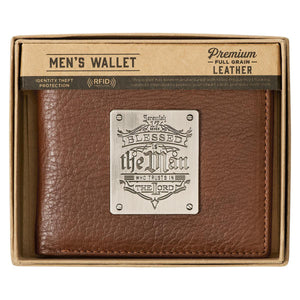 Blessed Is The Man Jeremiah 17:7 Brown Genuine Leather Wallet