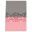 Load image into Gallery viewer, Personalized NIV Life Application Study Bible Third Edition Large Print Leathersoft Gray/Pink

