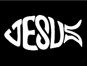Jesus Fish White Vinyl Decal