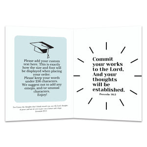 Personalized Christian Graduation Card Custom Your Photo Image Upload Your Text Greeting Card
