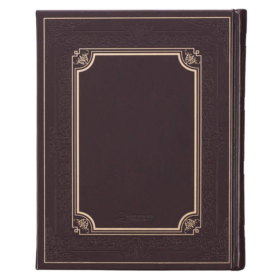 Personalized Bible Custom Text Dark Brown Faux Leather Hardcover King James Version Family Bible