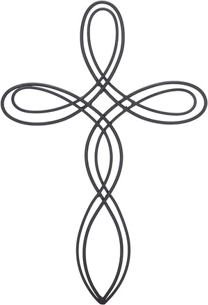 Black Metal Oval Open Decorative Wall Cross