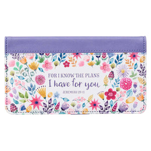For I Know the Plans I Have For You Jeremiah 29:11 Floral Faux Leather Checkbook