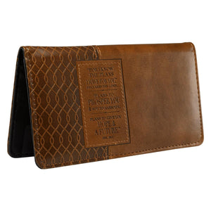 I Know the Plans Jeremiah 29:11 Brown Faux Leather Checkbook Cover