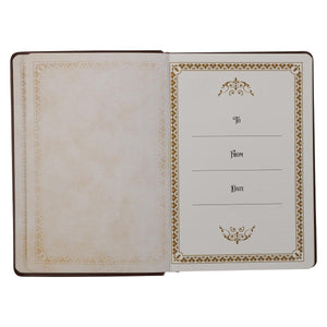 Large Print Edition Daily Devotions from the KJV Brown Faux Leather Devotional