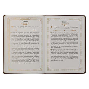 Large Print Edition Daily Devotions from the KJV Brown Faux Leather Devotional
