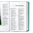 Load image into Gallery viewer, Personalized NASB Comfort Print Thinline Bible Soft Teal Leather Red Letter Edition
