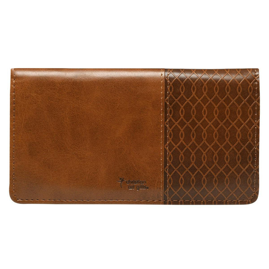 I Know the Plans Jeremiah 29:11 Brown Faux Leather Checkbook Cover